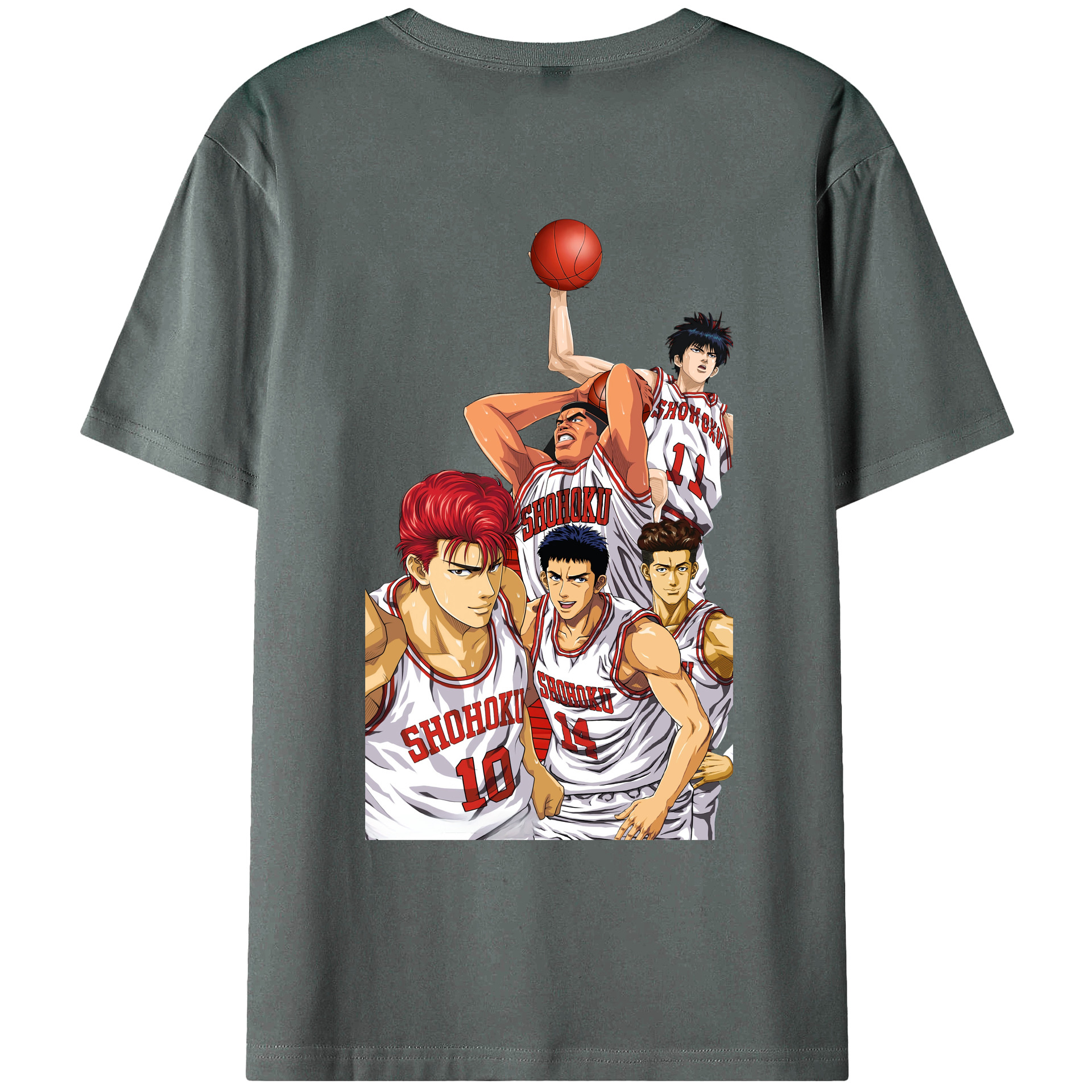 （画像用） SLAM DUNK／スラムダンク 綿100％ メンズ半袖Tシャツ（バックプリント） 通気性